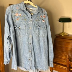Women's Denim Embroidered Shirt